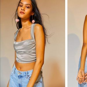 Urban Outfitters silver corset top